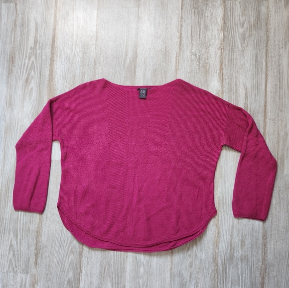 Chelsea & Theodore Sweaters - Chelsea & Theodore Purple Cashmere Blend Sweater Long Sleeve Round Hem Knit Sz L